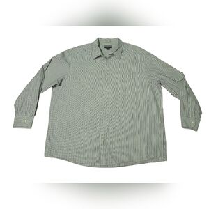 Claiborne Shirt Men's Size 2XL Long Sleeve 80's 2-Ply Striped